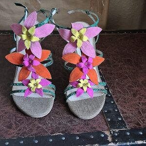 Pelle Moda Multicolor Floral Sandals